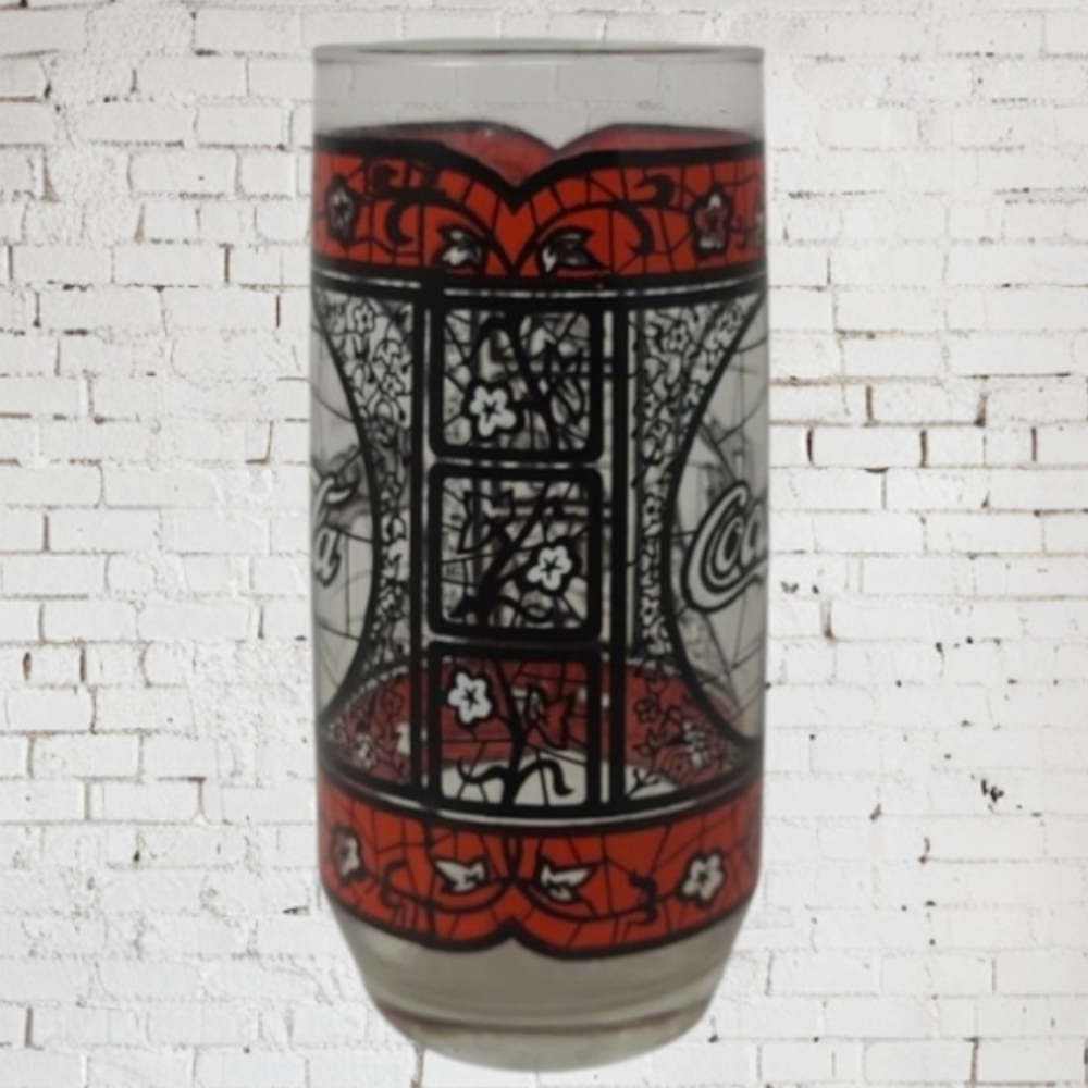VINTAGE COCA-COLA STAINED GLASS STYLE GLASS - Picture 2 of 8